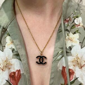 Authentic Chanel Upcycled Charm/zipper pull/ button Necklace